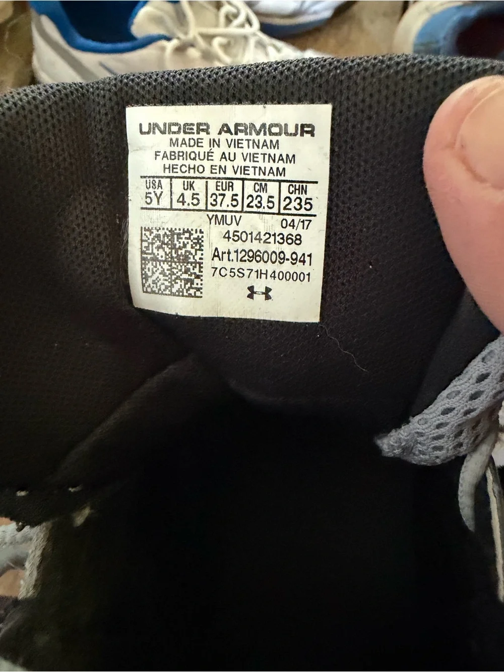 Under Armour Light Gray and Yellow Boy’s Basketball Shoes